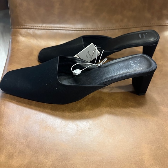 Women’s Jessica Mule Satin Heels-Black-A New Day - Picture 7 of 9
